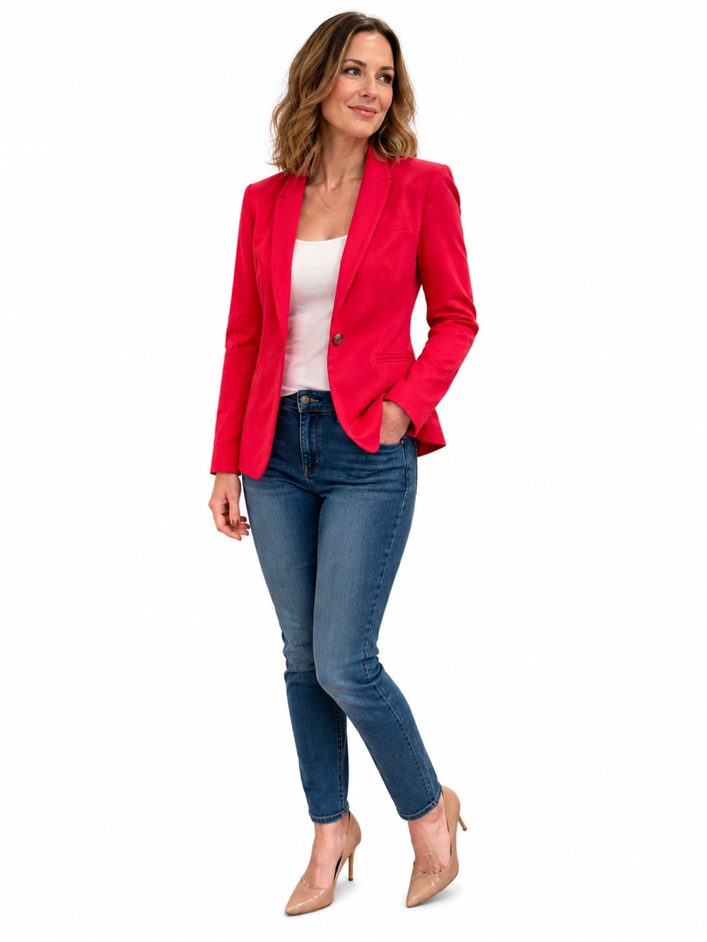 Zara Hot Pink Single-Button Blazer